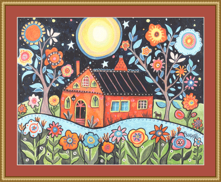 Big Moon counted cross stitch pattern by Karla Gerard