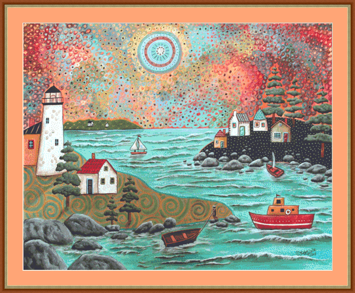 Blue Sea counted cross stitch pattern by Karla Gerard