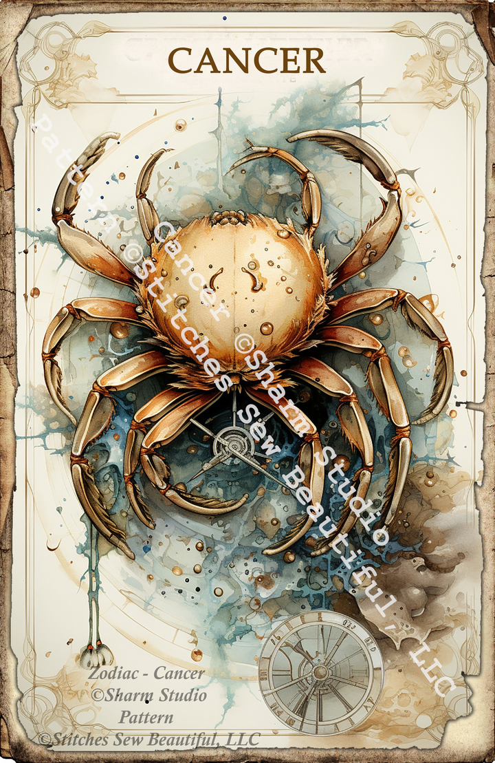 Zodiac - Cancer counted cross stitch pattern by Sharm Studio
