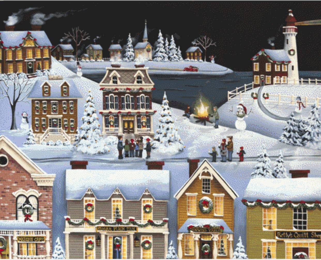 Caroling in Winterberry counted cross stitch pattern by Catherine Holman/Ansada Licensing Group, LLC