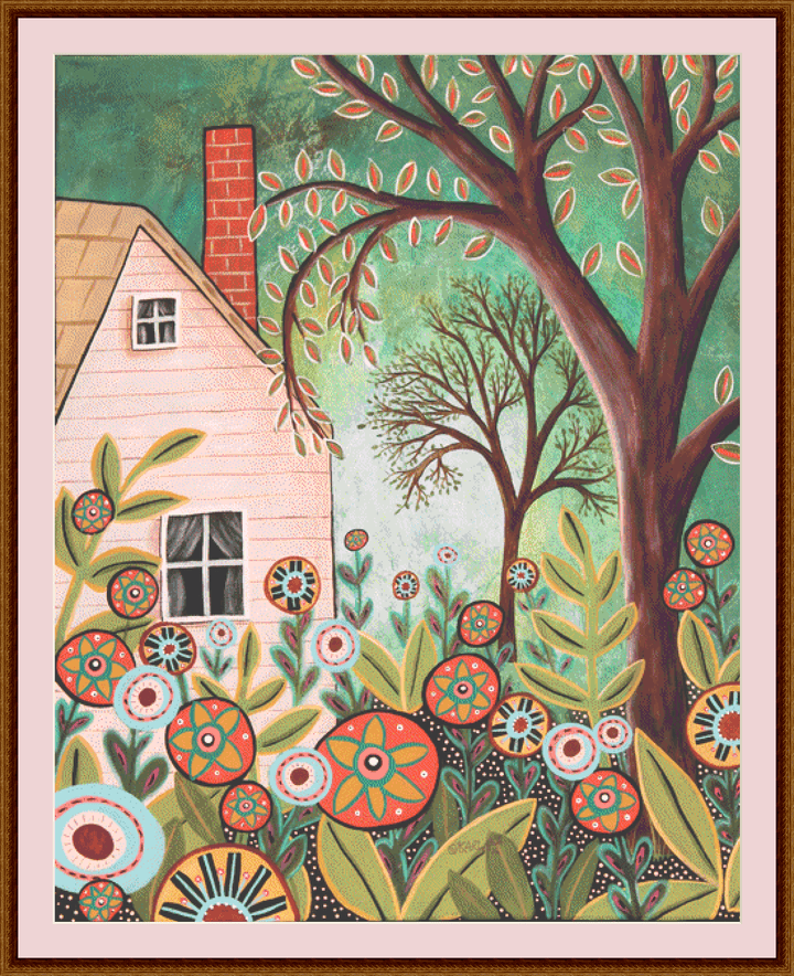 Cottage Garden 1 (Max Size/Color) counted cross stitch pattern by Karla Gerard