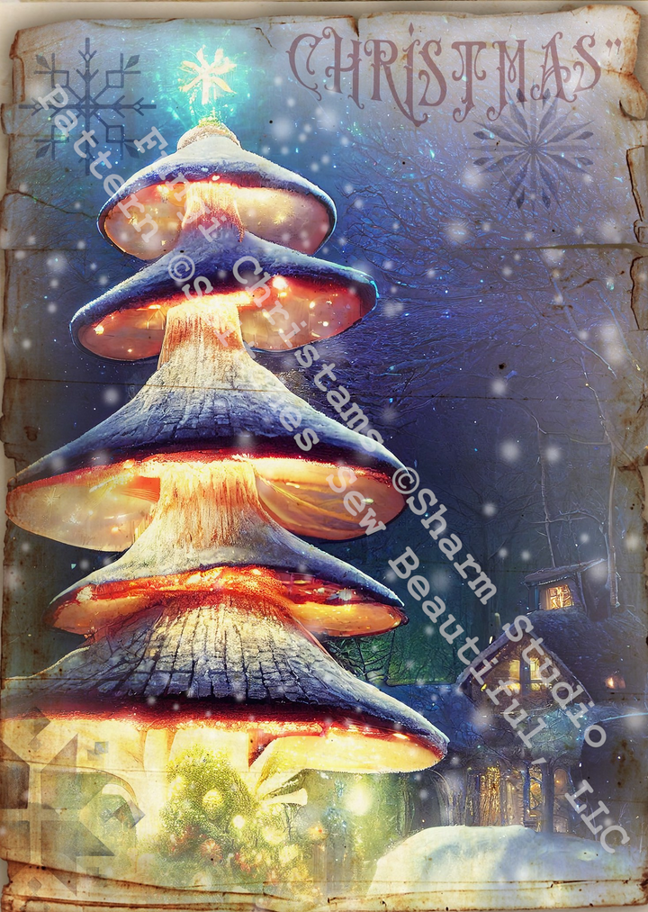 Fungi Christmas counted cross stitch pattern by SharmStudio