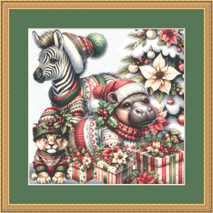 I Want a Hippopotamus For Christmas (Ornament) counted cross stitch pattern by Stitches Sew Beautiful, LLC