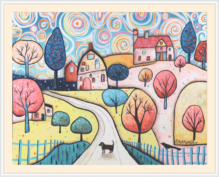 Pastel Landscape (Max Size/Color) counted cross stithc pattern by Karla Gerard