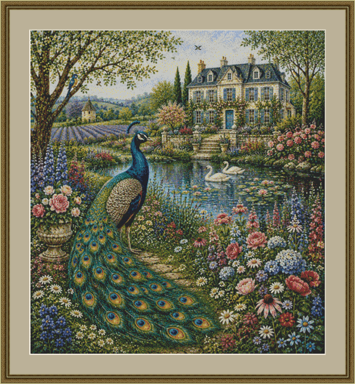 Peacock in The Secret Garden cross stitch pattern by Eder Jose Rosa