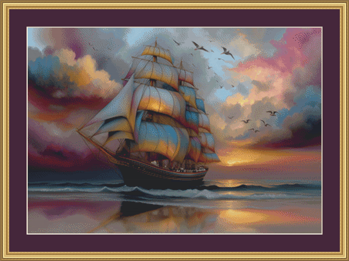 "Sail Away II" cross stitch pattern by S. Jade Studio