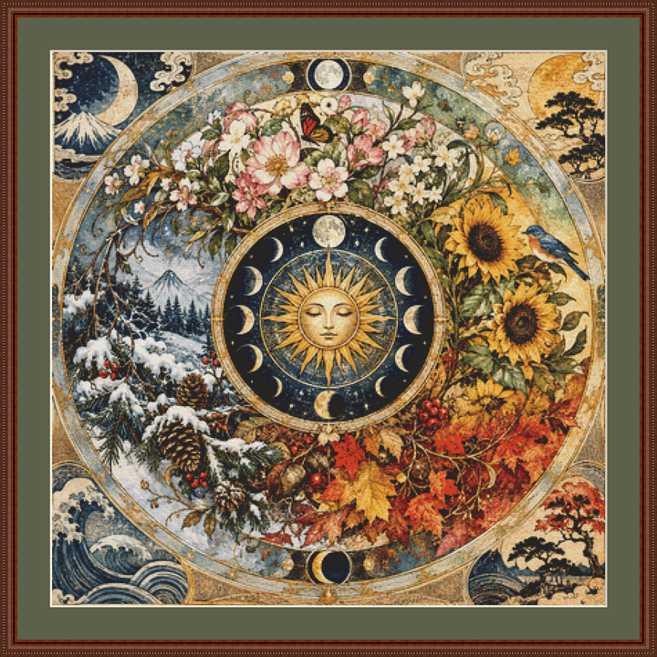 "Seasons Mandala II" cross stitch pattern by Bryna T. Art & Design