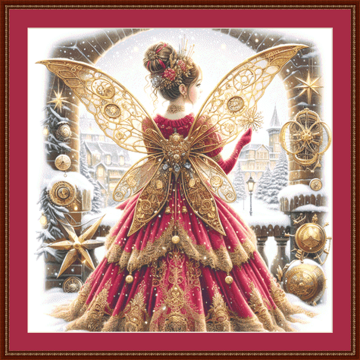Steampunk Christmas Fairy 2 counted cross stitch pattern by AdneLStudio