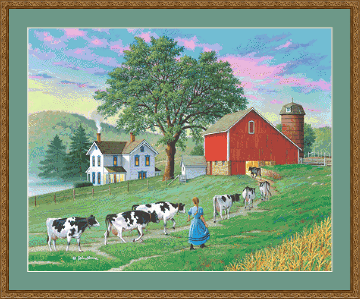 The Lights of Home counted cross stitch pattern Copyright © John Sloane, used with permission