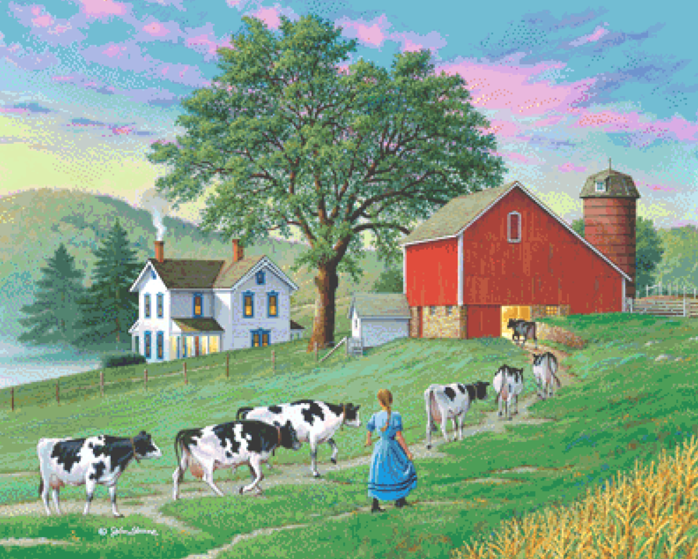 The Lights of Home counted cross stitch pattern Copyright © John Sloane, used with permission
