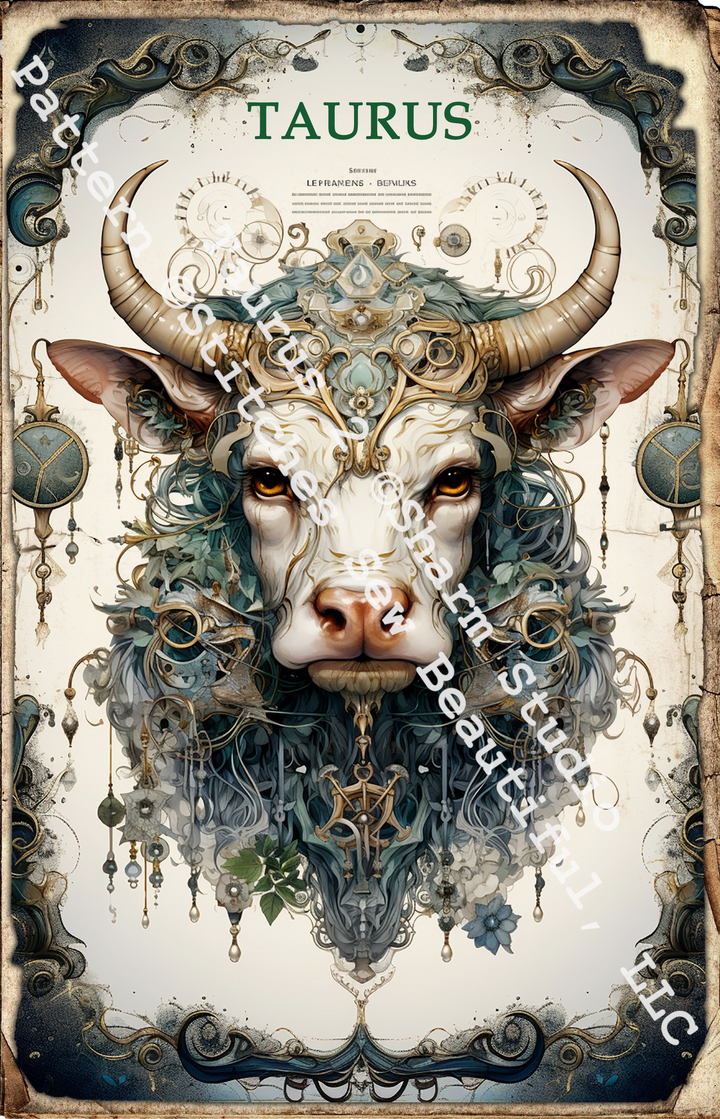 Zodiac - Taurus 2 counted cross stitch pattern by Sharm Studio
