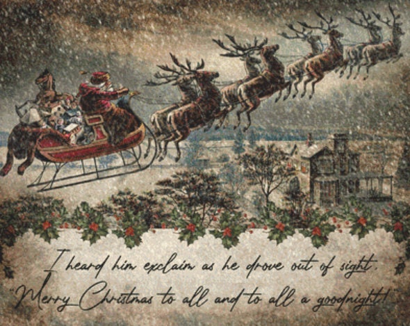 Santa's Sleigh cross stitch pattern by IvyCottageHome