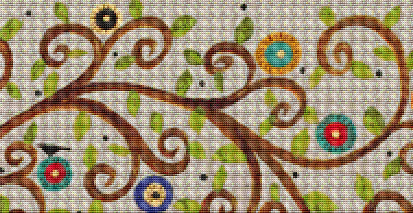 Amusing Landscape counted cross stitch pattern by Karla Gerard