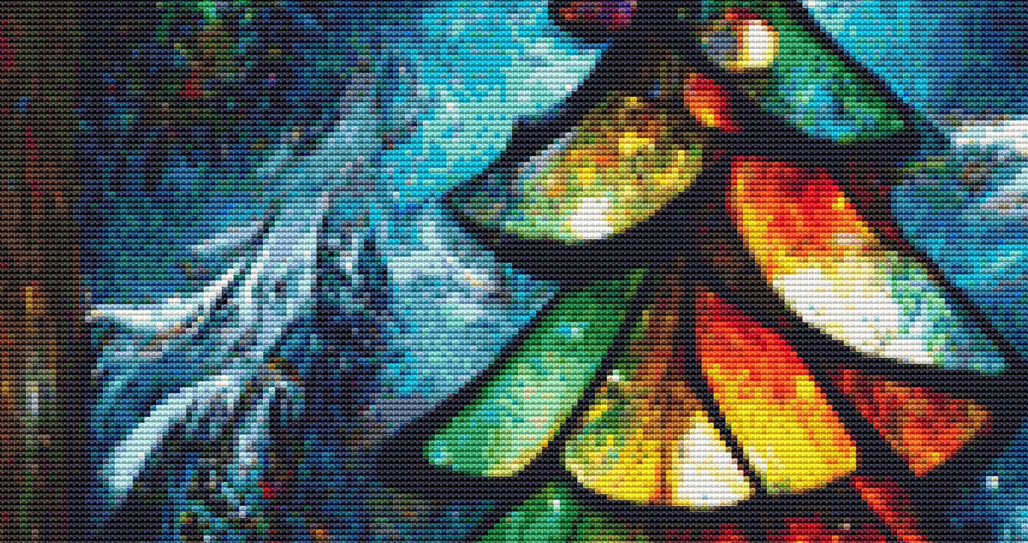 Stained Glass Christmas Tree ©Adobe Ext. License cross stitch pattern by StitchesSewBeautiful