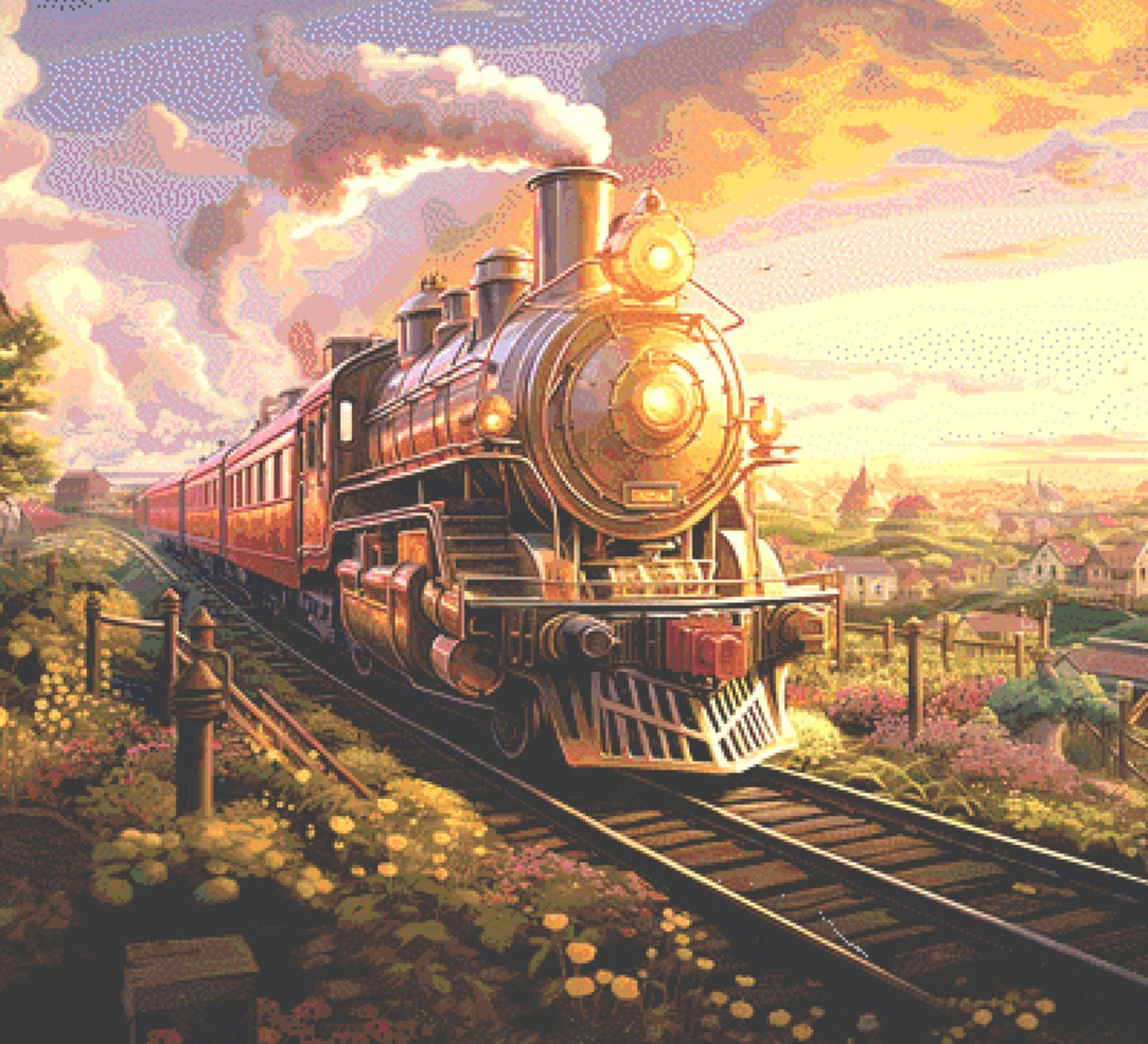 Train full coverage cross stitch pattern by SphinxDesignStudio