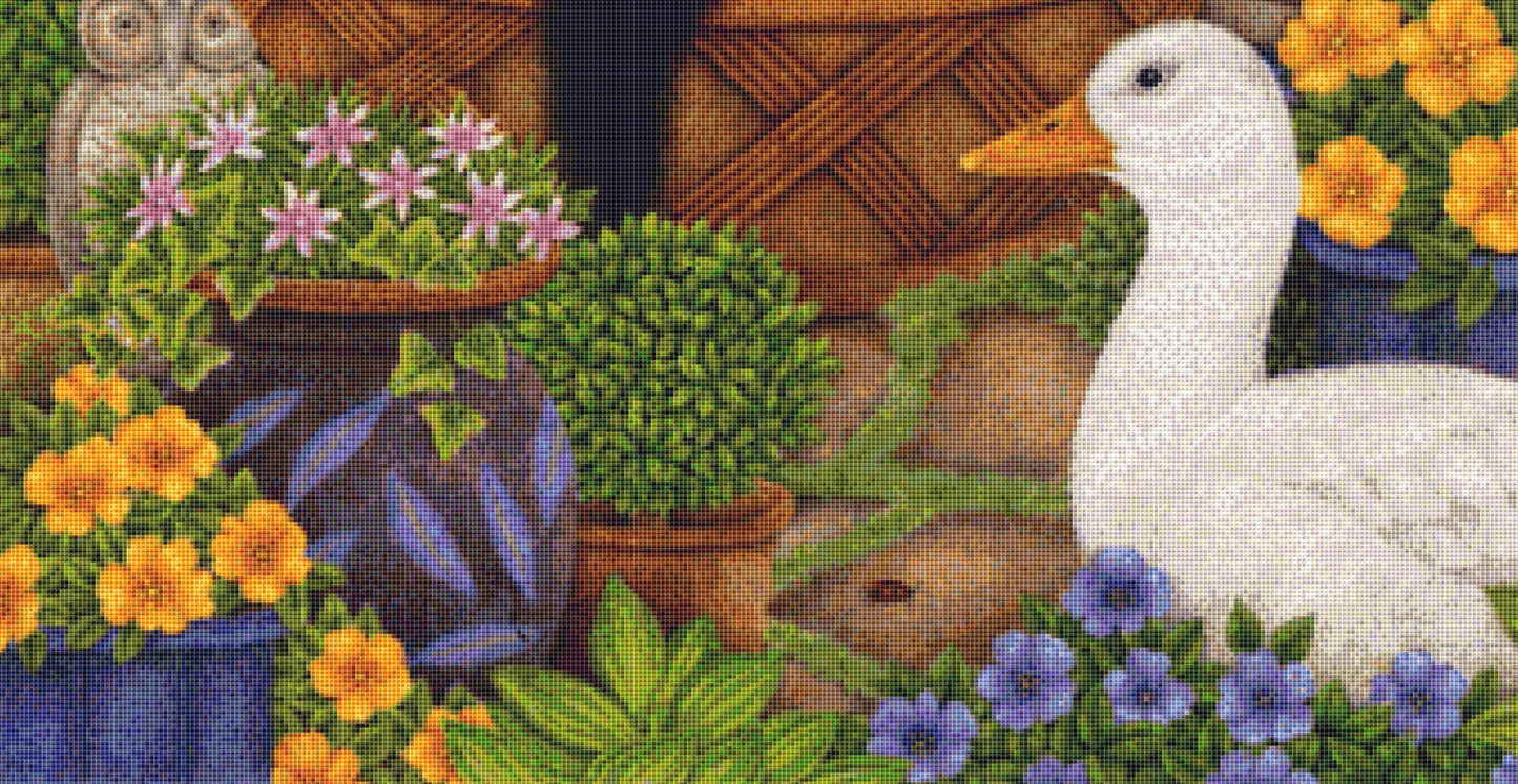 Just the Right Size cross stitch pattern by Anne Mortimer/Porterfields Fine Art Licensing