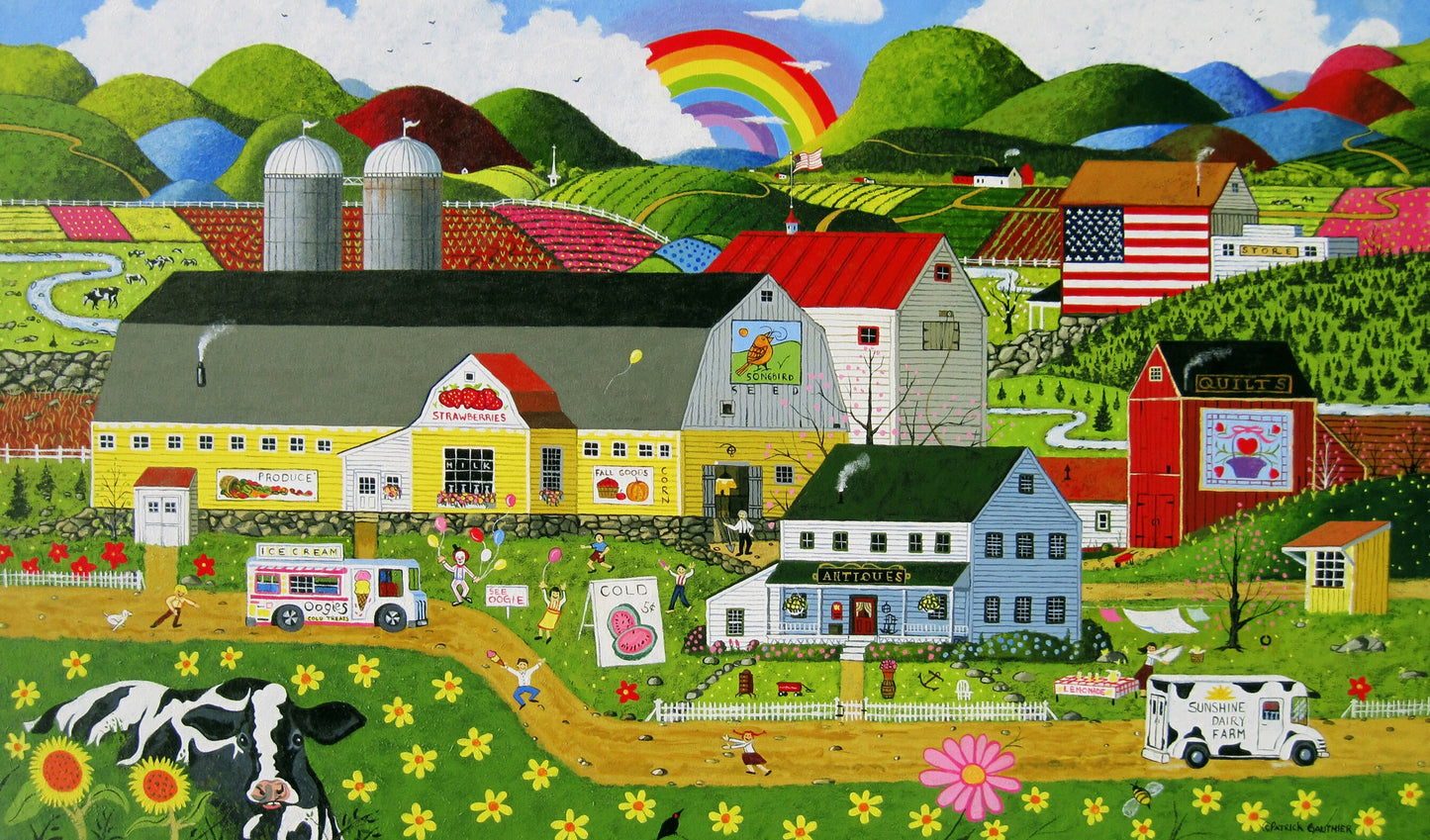 Sunshine Dairy Farm cross stitch pattern by Patrick Gauthier