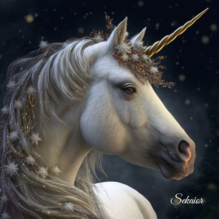 Holiday Unicorn cross stitch pattern by Serr.Kai A Quill & Ink