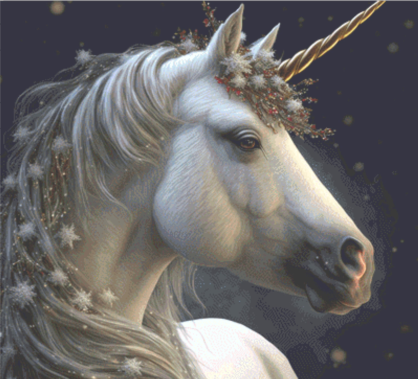 Holiday Unicorn cross stitch pattern by Serr.Kai A Quill & Ink
