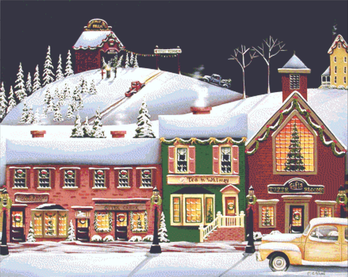 Christmas in Holly Ridge counted cross stitch pattern by Catherine Holman/Ansada Art Licensing Group, LLC