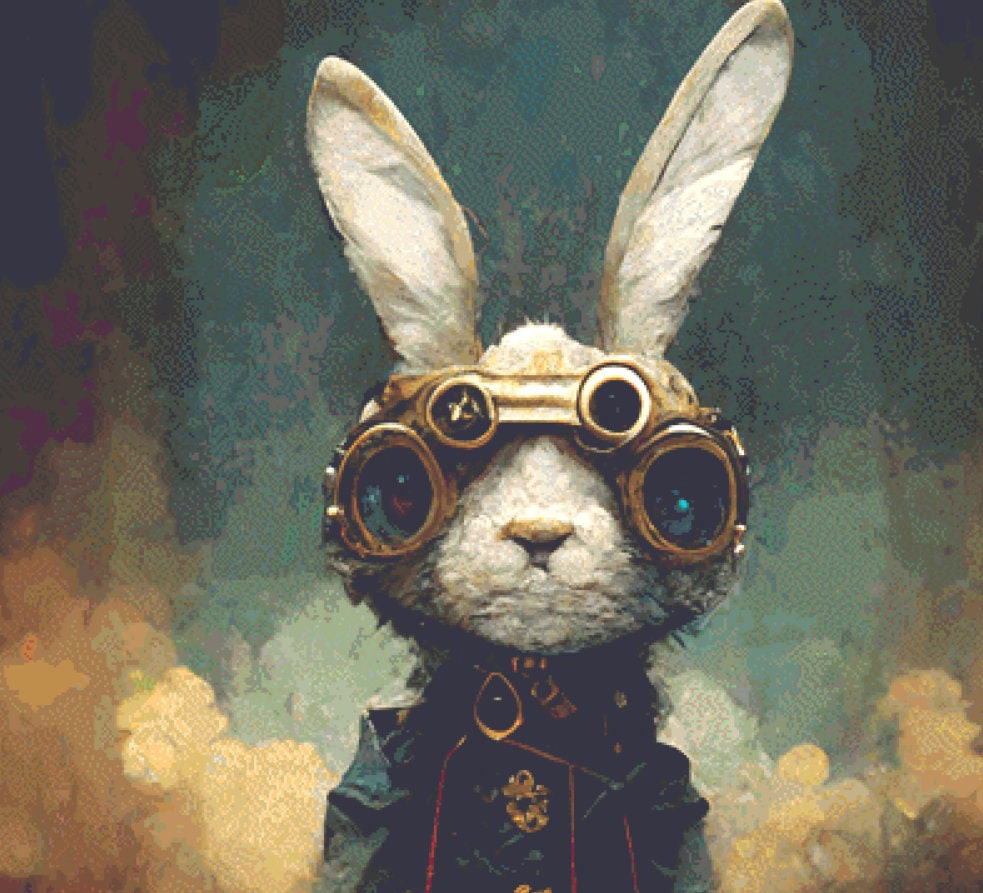 Steampunk Rabbit 1 cross stitch pattern by SphinxDesignStudio
