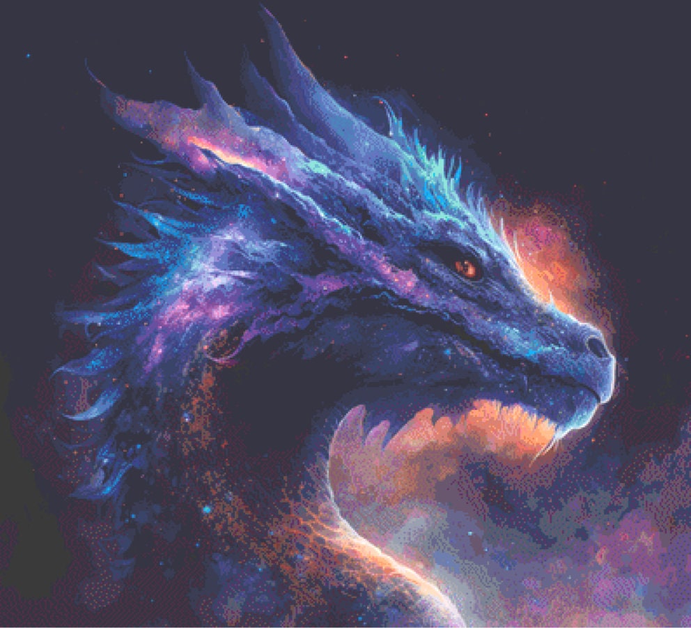 Galaxy Dragon cross stitch pattern by Serr.Kai A Quill & Ink