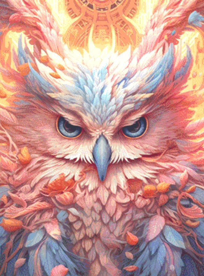 Fantasy Owl cross stitch pattern by DigitalArtClubAU