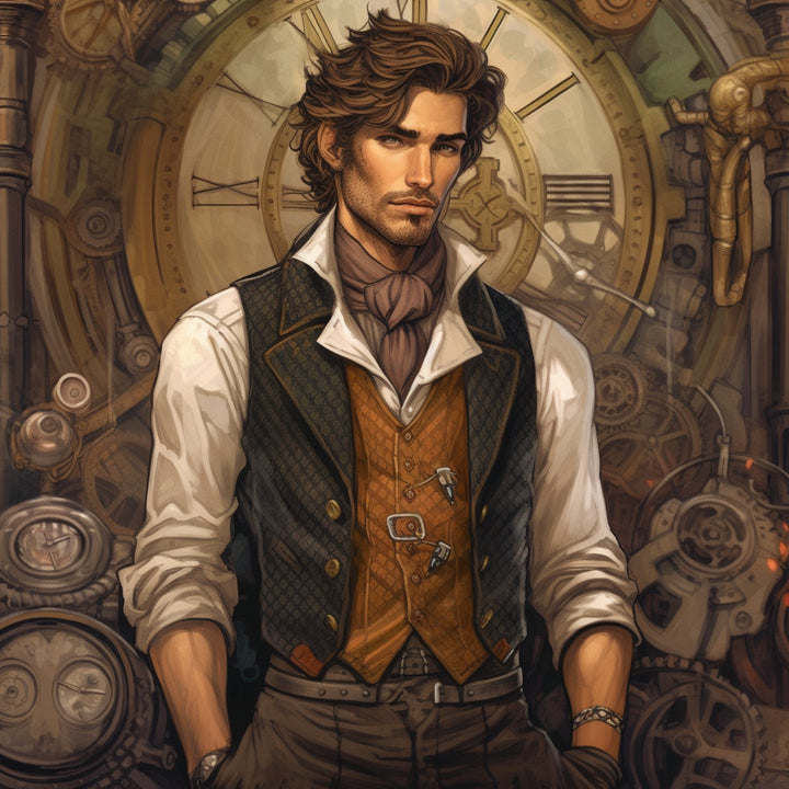 Steampunk Man 1 cross stitch pattern by SphinxDesignStudio