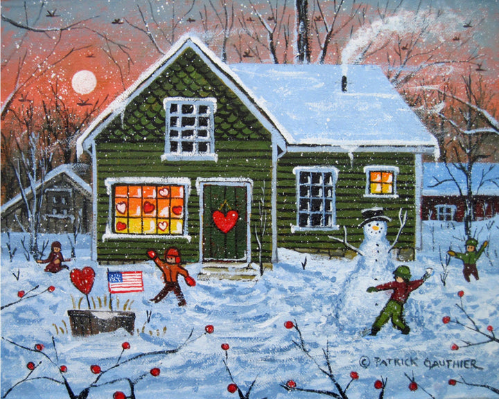 February Snow Day cross stitch pattern by Patrick Gauthier