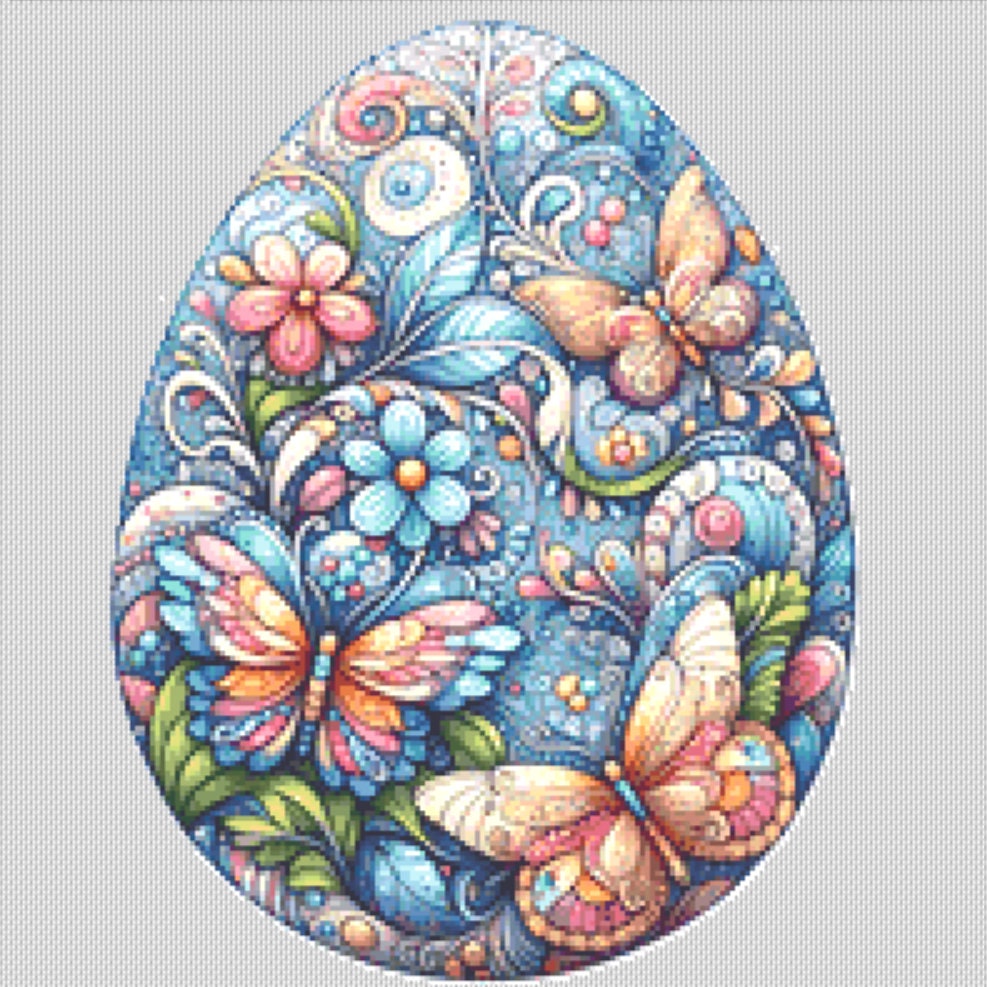 Easter Egg Mandala ©Adobe Ext. License cross stitch pattern by StitchesSewBeautiful, LLC.