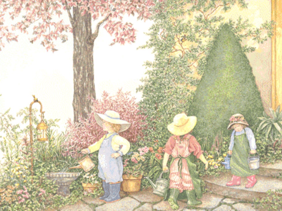 How to Grow a Gardener cross stitch pattern by Catherine Simpson/Ansada Art Licensing Group, LLC.