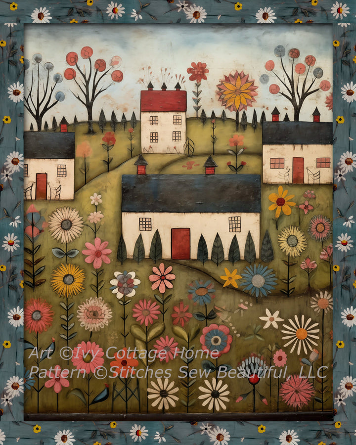 Grandmothers Garden cross stitch pattern by IvyCottageHome
