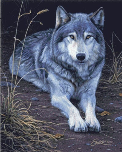 Wolf Portrait cross stitch pattern by Daniel Smith/Ansada Art Licensing Group, LLC