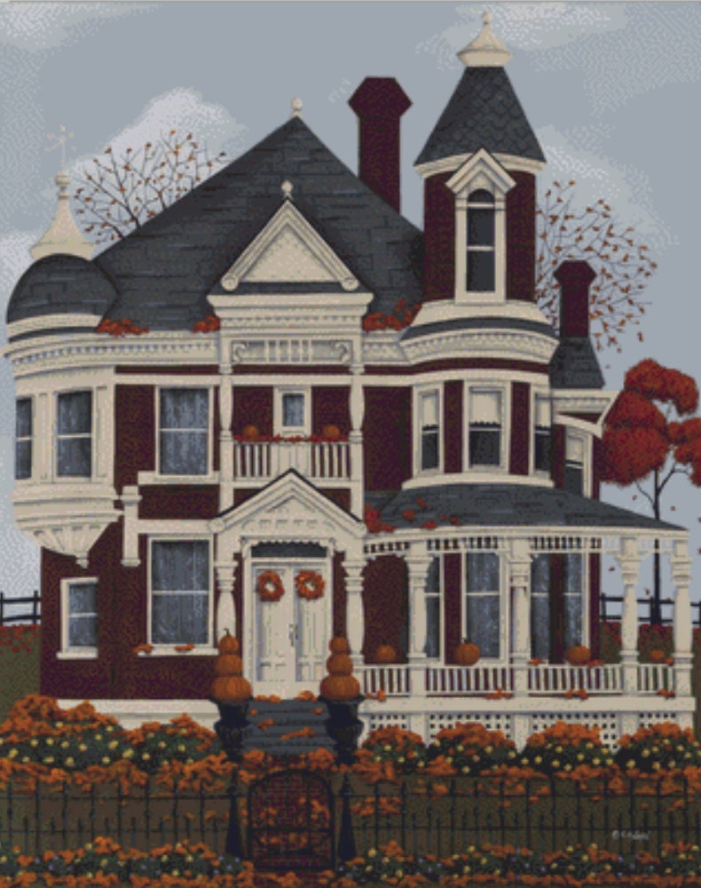 Maple Place cross stitch pattern Copyright Catherine Holman/Ansada Licensing Group, LLC