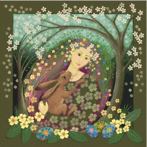 Flower Maiden cross stitch pattern by Wendy Andrew of PaintingDreams