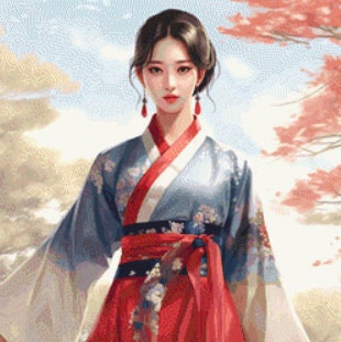 Korean Girl 3 (Small) cross stitch pattern by PassyArt