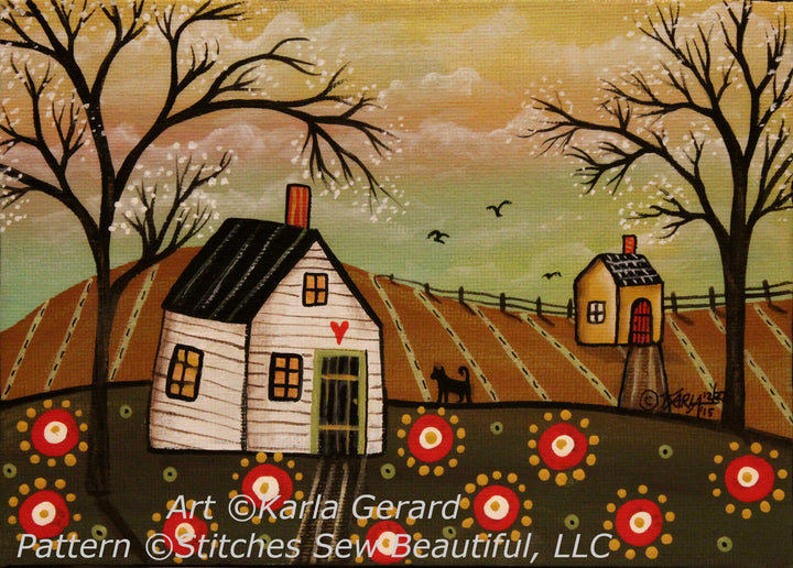 Red Flowers 1 cross stitch patttern by Karla Gerard