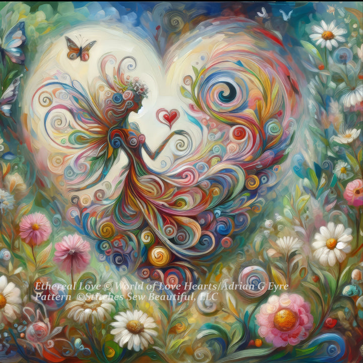Ethereal Love (Max Colors) cross stitch pattern by World of Love Hearts/Adrian G Eyre