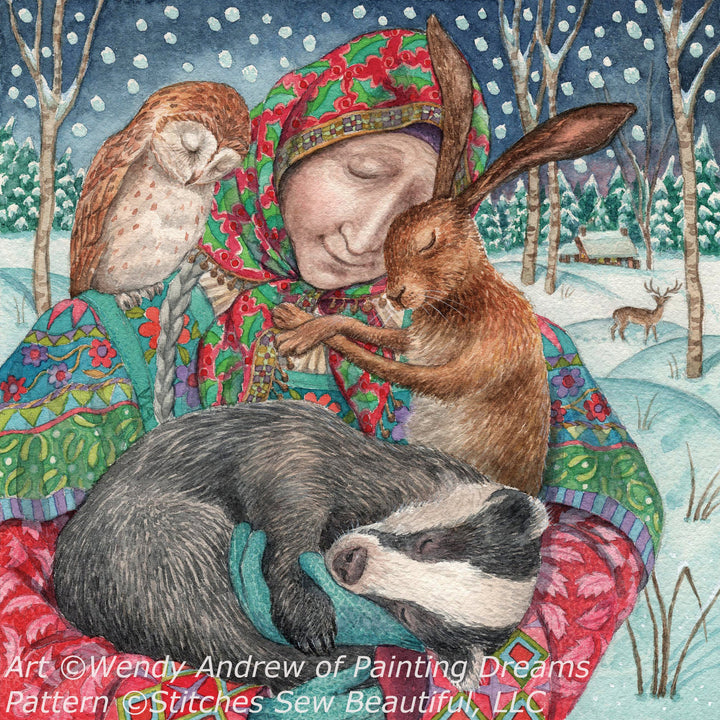 In the Arms of Grace cross stitch pattern by Wendy Andrew of PaintingDreams