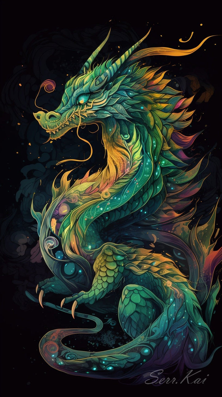 Chakra Dragon cross stitch pattern by Serr.Kai A Quill & Ink