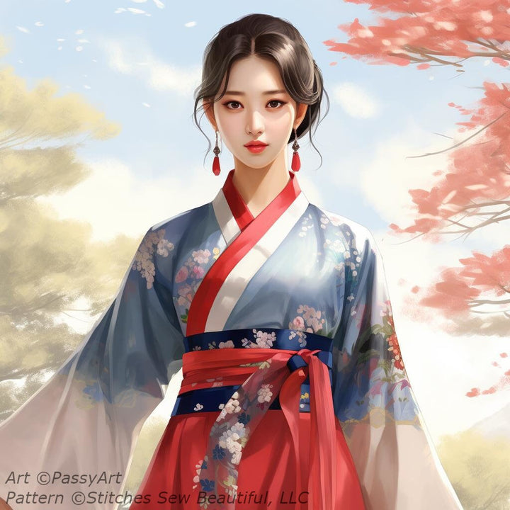 Korean Girl 3 (Small) cross stitch pattern by PassyArt