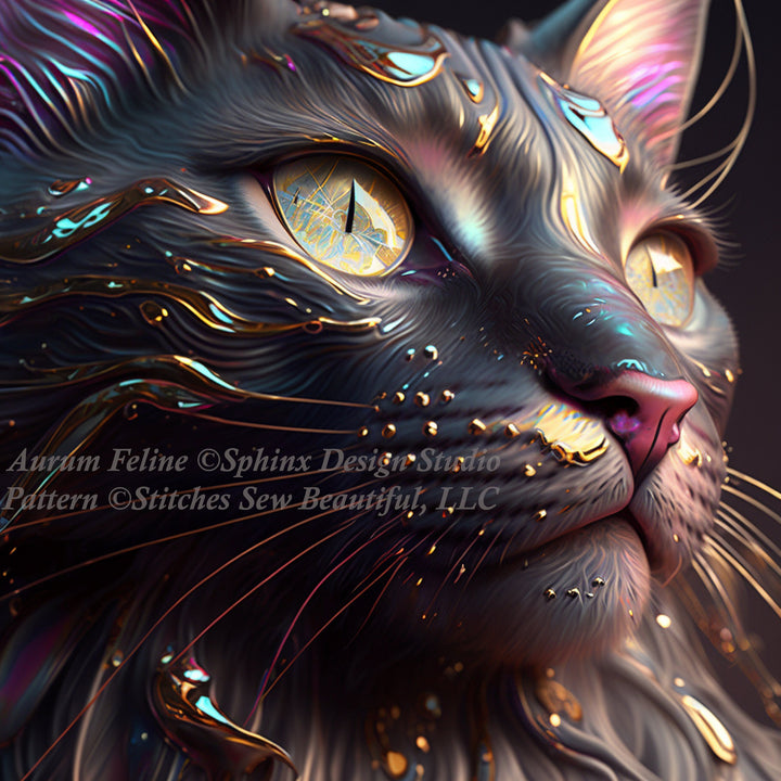 Aurum Feline cross stitch pattern by SphinxDesignStudio