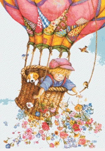 Spreading Joy cross stitch pattern by Lisi Martin/AB Pictura, Karlstad, Sweden