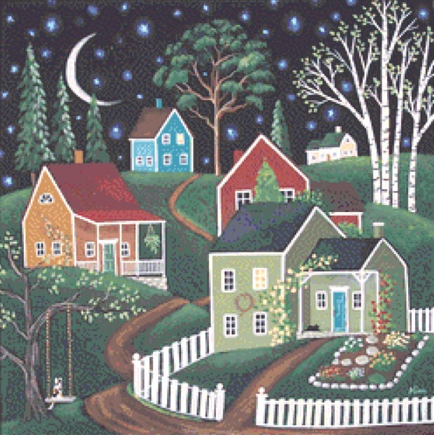 Blanket of Stars (Small) cross stitch pattern by Kim Leo licensed by JMS Art Licensing