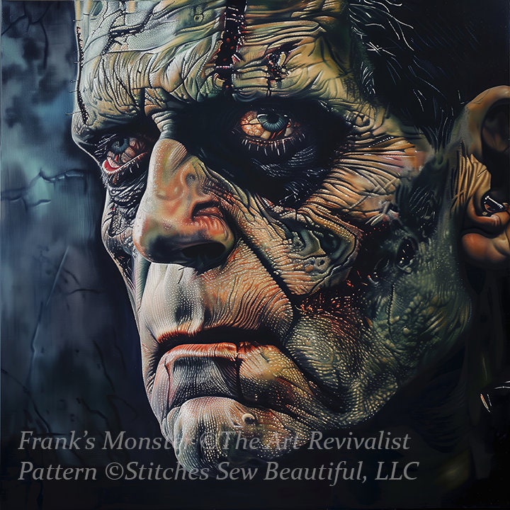 Frank's Monster cross stitch pattern by The Art Revivalist