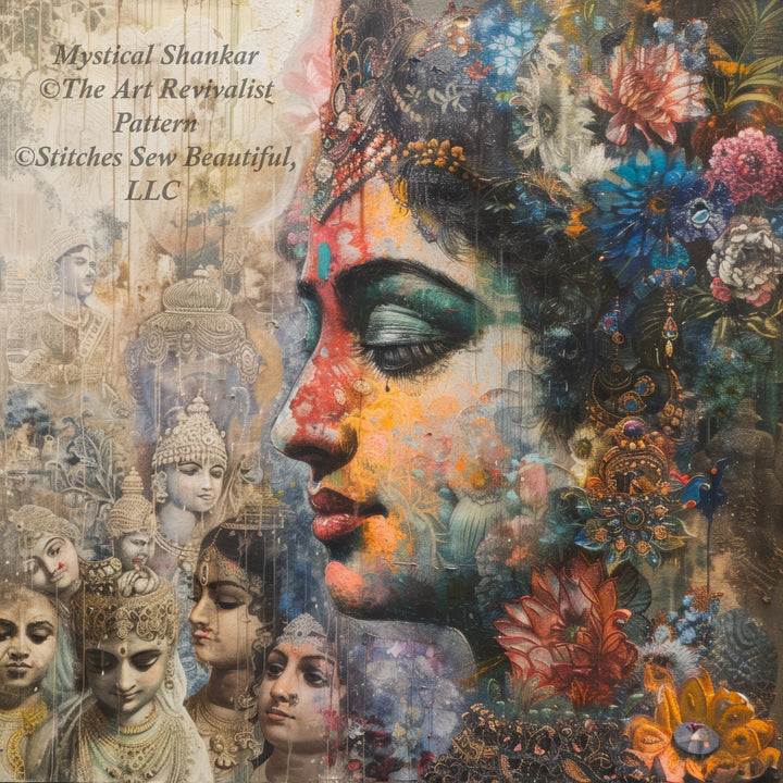 Mystical Shankar cross stitch pattern by The Art Revivalist