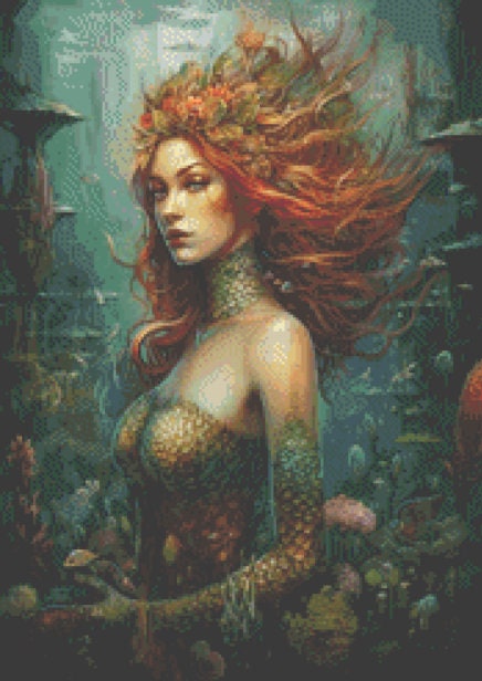 Mermaid Temptress (Small) cross stitch pattern by MagicalCraftery