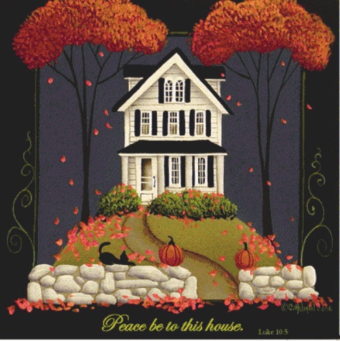 Peace Be to This House cross stitch pattern by Catherine Holman/Ansada Art Licensing Group, LLC