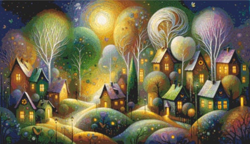 Enchanted Whimsy A Fantastical Village cross stitch pattern by World of Love Hearts/Adrian G Eyre