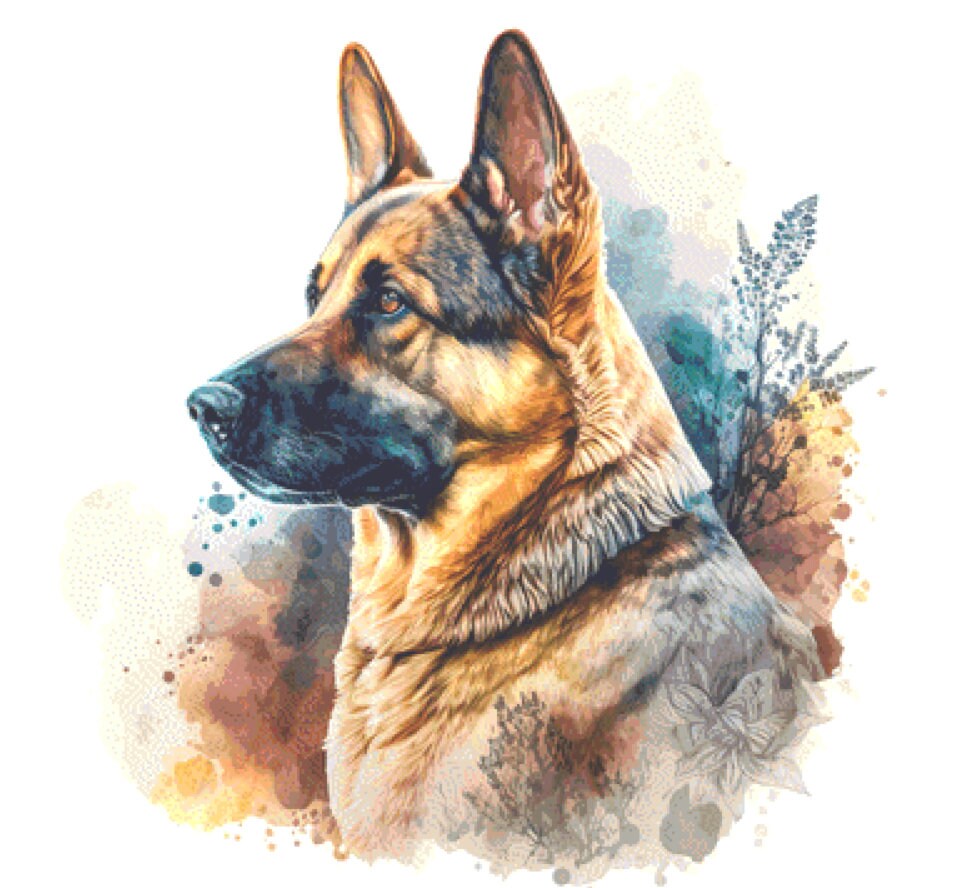 German Shepherd (Max Colors) cross stitch pattern by Tabone Designs